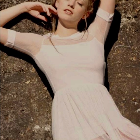 DIVIDED SHEER SWISS DOT MIDI DRESS TULLE SIZE 8 NWOT - Picture 2 of 14